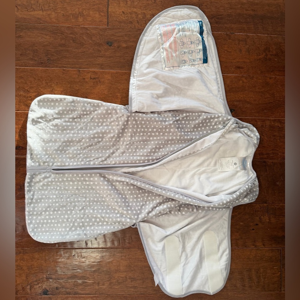 Pottery barn baby Halo Gray and White Dot SleepSack Swaddle